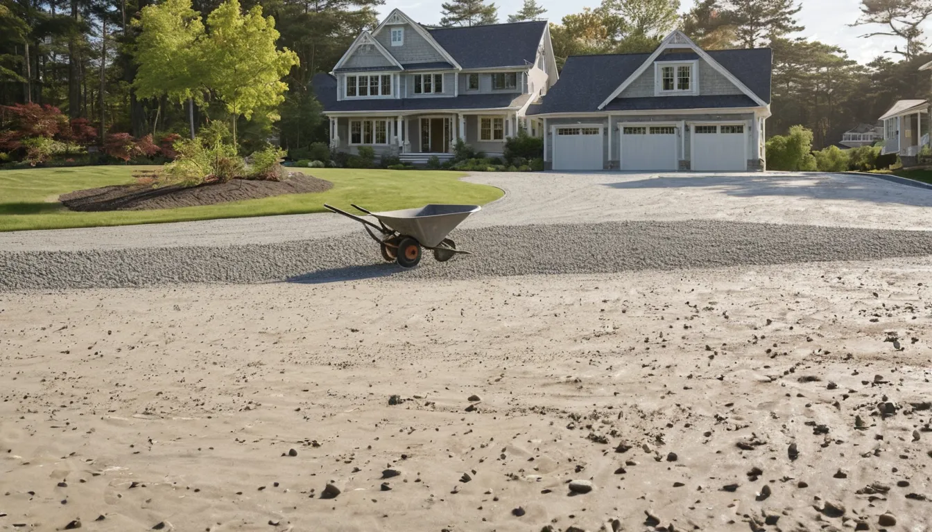 A newly poured broom-finish concrete driveway beside a home in the California area
